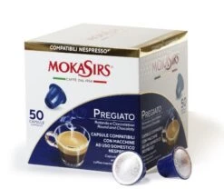 MokaSirs Pregiato Nespresso Compatible Coffee Capsules - 50 Pcs