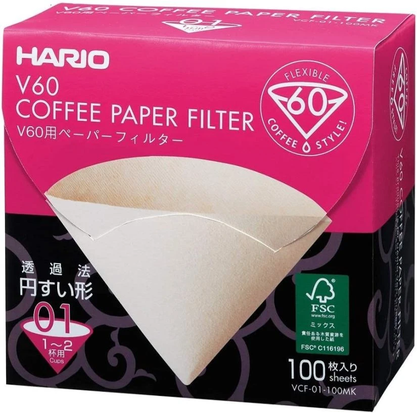 Hario V60 Misarashi Size 01 Brown Coffee Paper Filters 1 Hario V60 Misarashi Size 01 Brown Coffee Paper Filters
