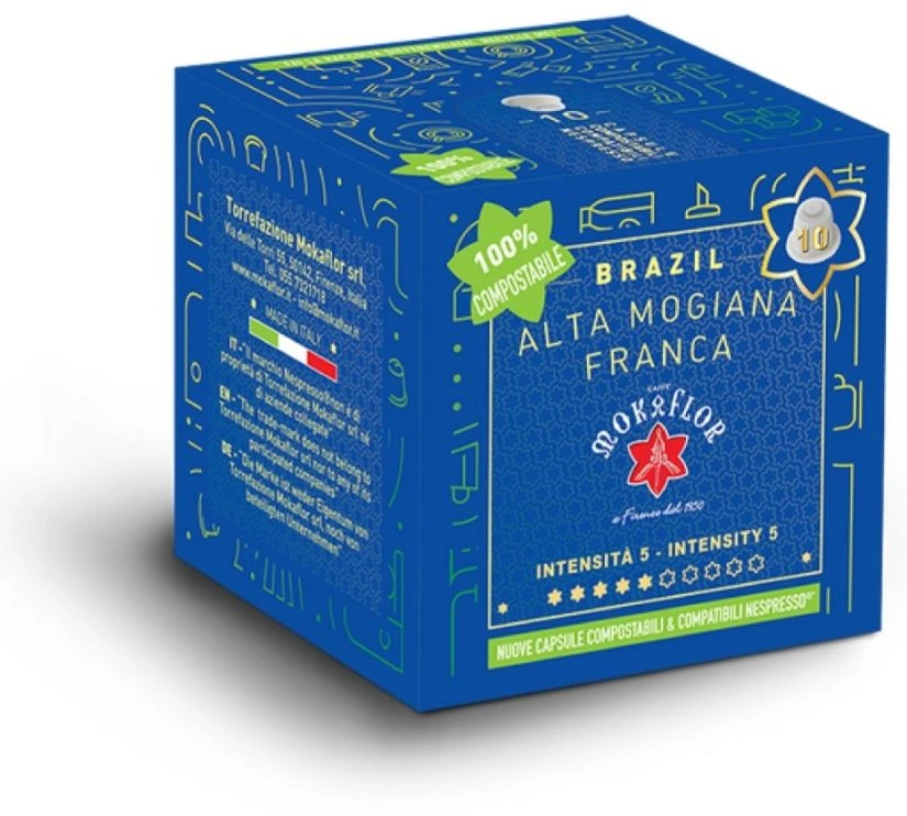Mokaflor Brazil Alta Mogiana Franca Nespresso Compatible Coffee Capsules 10 Pcs 1 Mokaflor Brazil Alta Mogiana Franca Nespresso Compatible Coffee Capsules 10 Pcs