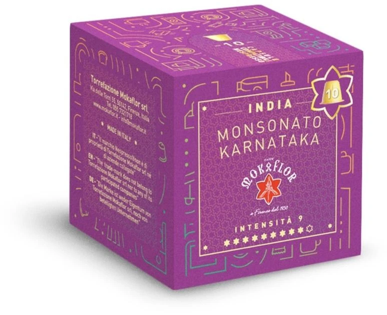 Mokaflor India Monsonato Karnataka Nespresso Compatible Coffee Capsules 10 Pcs 1 Mokaflor India Monsonato Karnataka Nespresso Compatible Coffee Capsules 10 Pcs