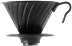 Hario V60 Steel Dripper Size 02 With Silicone Base, Matte Black