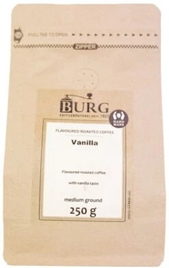 Burg Flavoured Coffee, Vanilla 250 G Ground