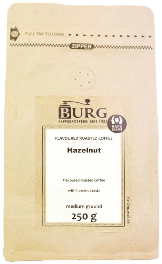 Burg Flavoured Coffee, Hazelnut 250 G Ground 1 Burg Flavoured Coffee, Hazelnut 250 G Ground