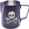 JoeFrex Powder Coated Milk Pitcher, Black Skull