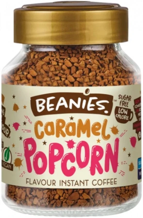 Beanies Caramel Popcorn Flavoured Instant Coffee 50 G 1 Beanies Caramel Popcorn Flavoured Instant Coffee 50 G