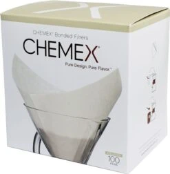 Chemex Pre-Folded Square Paper Filters For 6, 8 And 10 Cup Coffee Maker, 100 Pcs