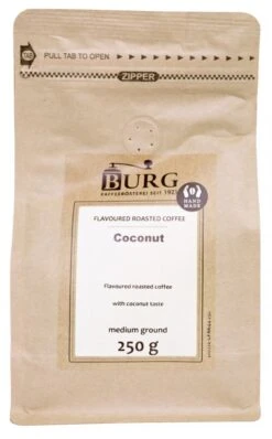 Burg Flavoured Coffee, Coconut 250 G Ground
