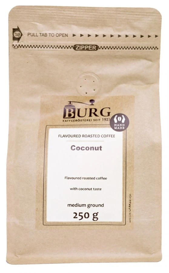 Burg Flavoured Coffee, Coconut 250 G Ground 1 Burg Flavoured Coffee, Coconut 250 G Ground