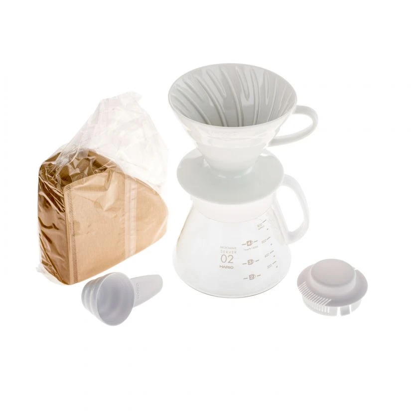 Hario V60-02 Ceramic Dripper Set 600 Ml, White 2 Hario V60-02 Ceramic Dripper Set 600 Ml, White - Image 2