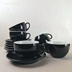 IPA Milano Cappuccino Cup 180 Ml, Black & White -Coffee Related Products ipa milano cappuccino cup nero 8196