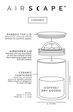 Planetary Design Airscape® Ceramic Storage Canister, Obsidian -Coffee Related Products planetary design airscape ceramic obsidian 3914