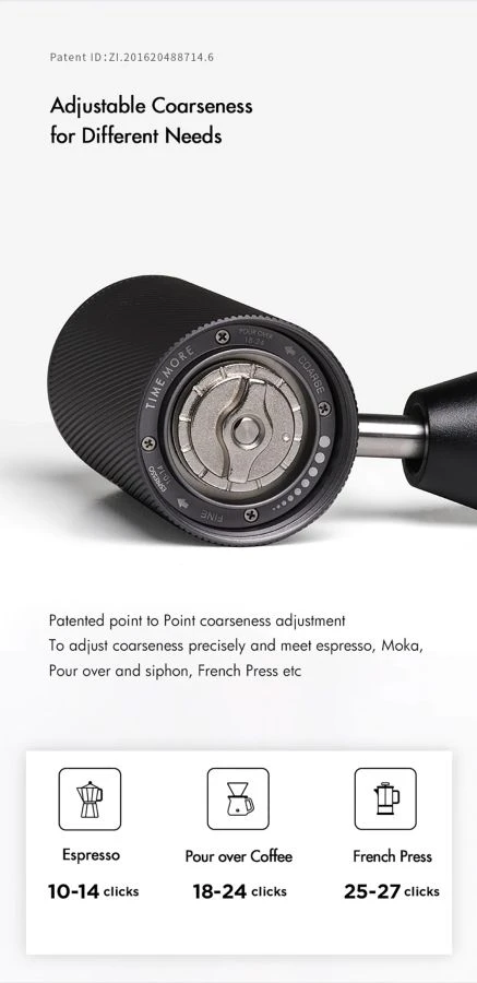 Timemore Chestnut C2 Foldable Manual Coffee Grinder, Black 6 Timemore Chestnut C2 Foldable Manual Coffee Grinder, Black - Image 6