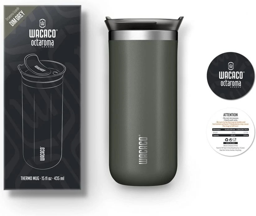 Wacaco Octaroma Lungo Vacuum Insulated Mug 300 Ml, Dim Grey 6 Wacaco Octaroma Lungo Vacuum Insulated Mug 300 Ml, Dim Grey - Image 6